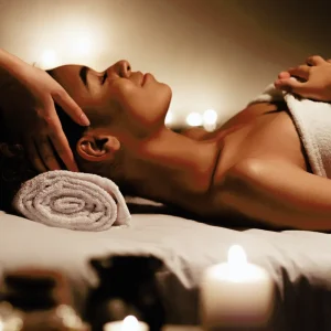 woman getting a head massage