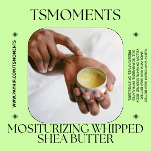 poster of a hands applying moisturizing shea butter